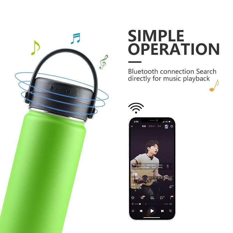 eco friendly luxury wireless speaker vacuum insulated stainless steel thermal smart sports water bottle with custom logo