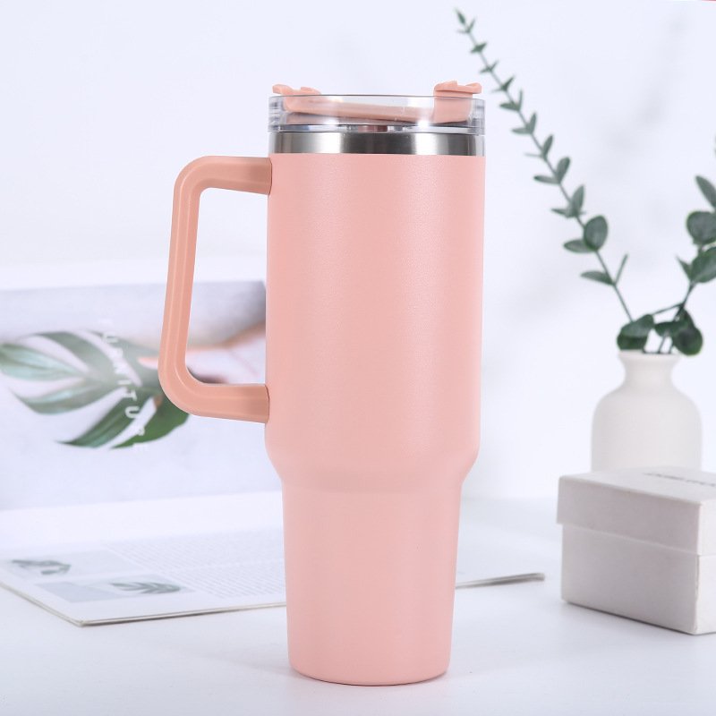 Hot sale 40oz Vacuum Flask Double Wall Stainless Steel Thermos T-Shaped Sublimation Travel Tumbler with plastic handle