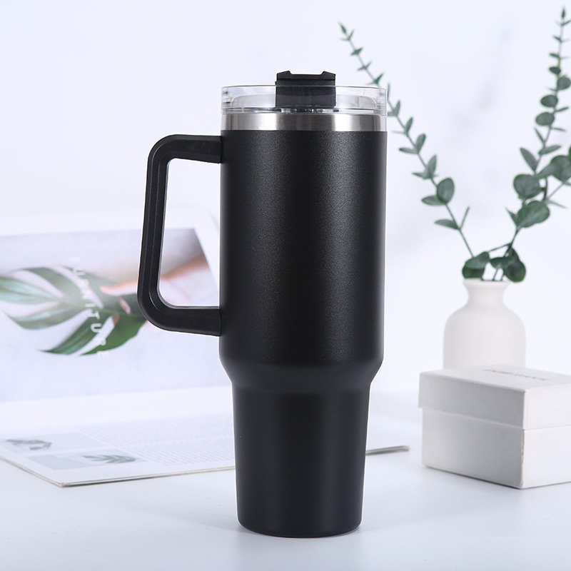 Hot sale 40oz Vacuum Flask Double Wall Stainless Steel Thermos T-Shaped Sublimation Travel Tumbler with plastic handle
