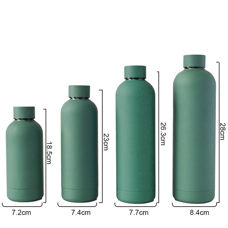 Custom soft touch stainless steel water bottle 500ml 750ml double wall insulated gym sports yoga water bottle