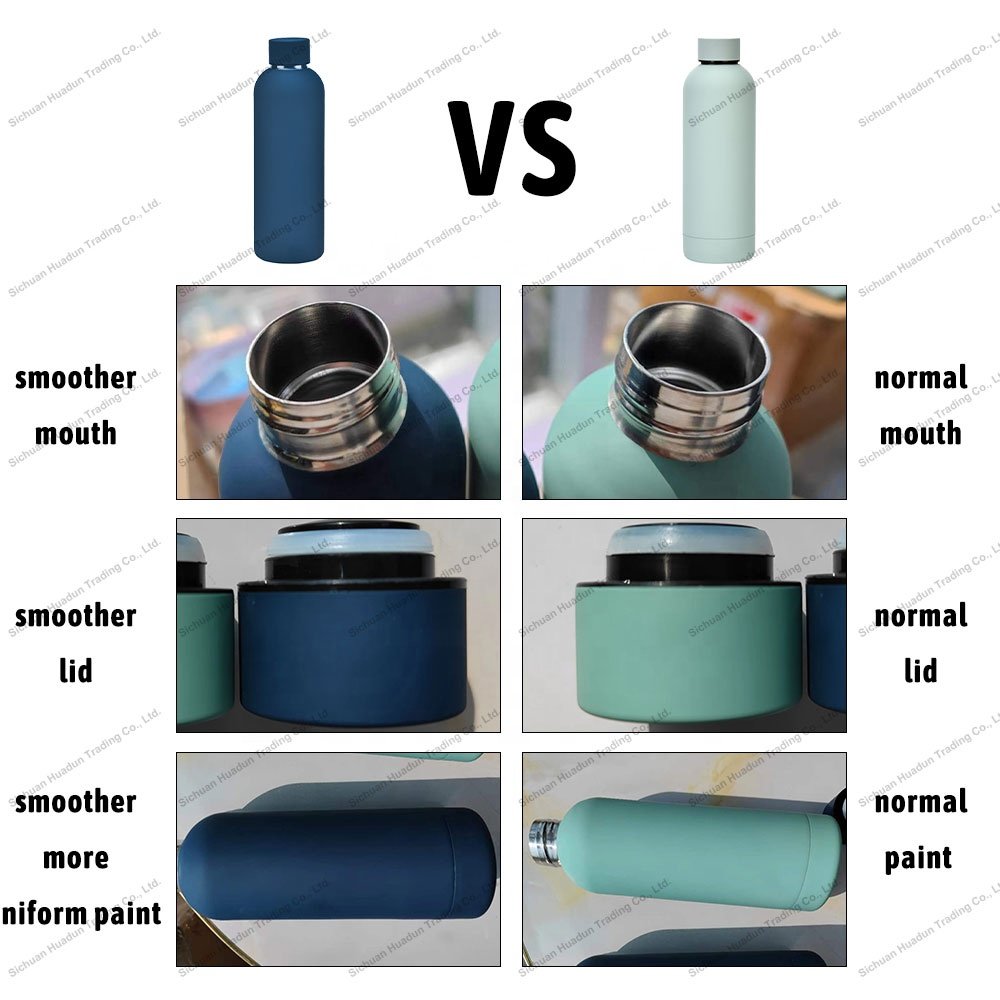 Custom soft touch stainless steel water bottle 500ml 750ml double wall insulated gym sports yoga water bottle