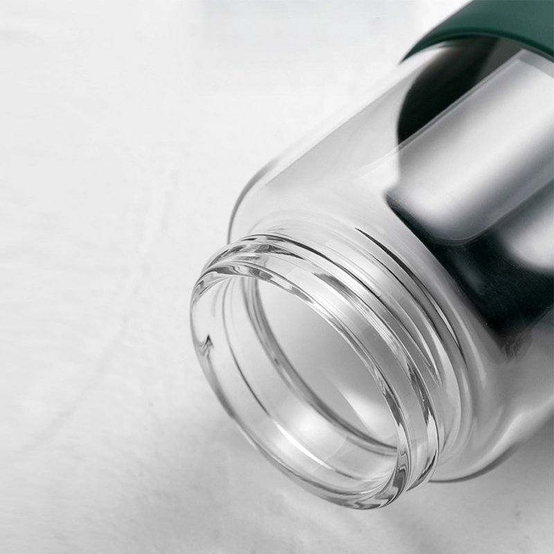 520ML Unbreakable Wide Mouth Glass Water Bottle With Silicone Sleeve