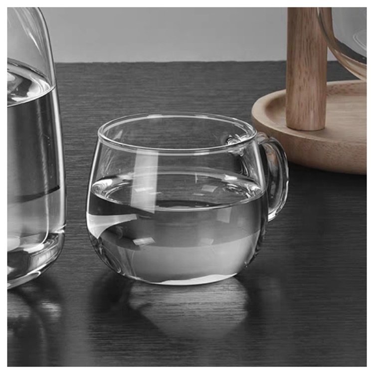 Custom Heat Resistant Hand Blown Clear Glass Mug Borosilicate Single Wall Beverage Milk Coffee Glass Cup With Handle
