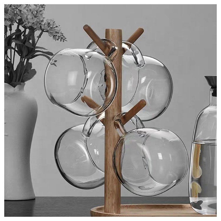 Custom Heat Resistant Hand Blown Clear Glass Mug Borosilicate Single Wall Beverage Milk Coffee Glass Cup With Handle
