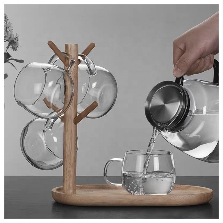 Custom Heat Resistant Hand Blown Clear Glass Mug Borosilicate Single Wall Beverage Milk Coffee Glass Cup With Handle