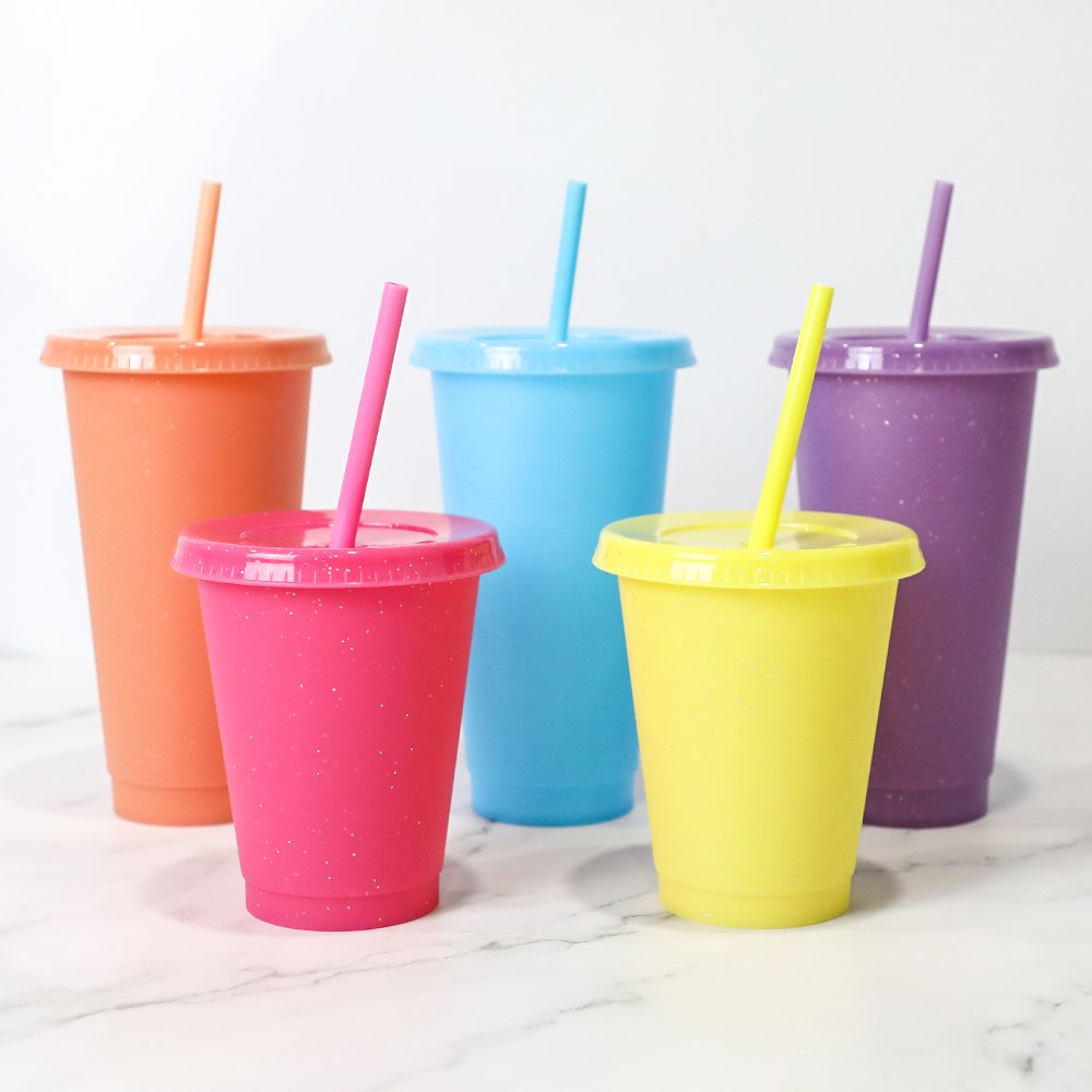 BPA free plastic coffee to go glitter cup mug tumbler with lid