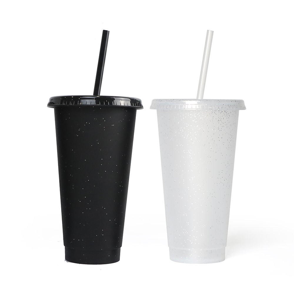 BPA free plastic coffee to go glitter cup mug tumbler with lid