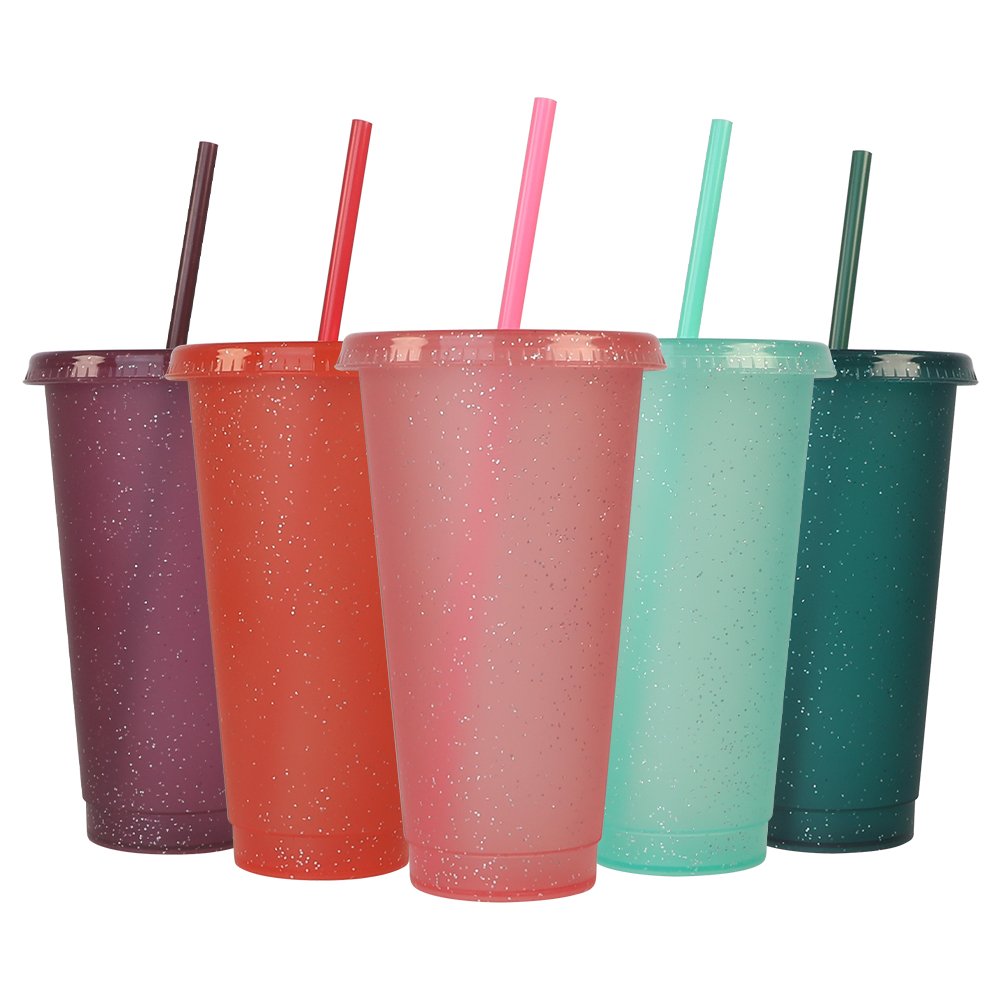 BPA free plastic coffee to go glitter cup mug tumbler with lid