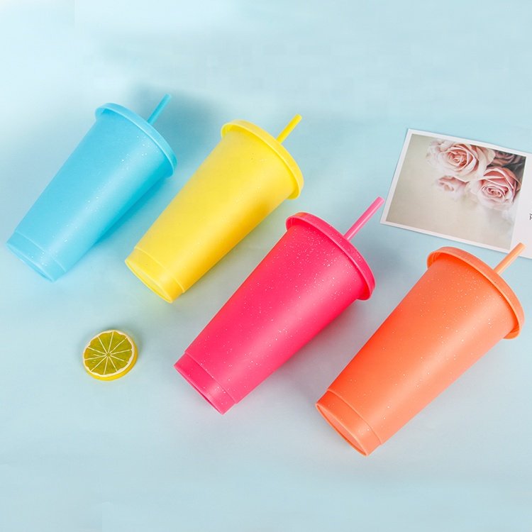 BPA free plastic coffee to go glitter cup mug tumbler with lid