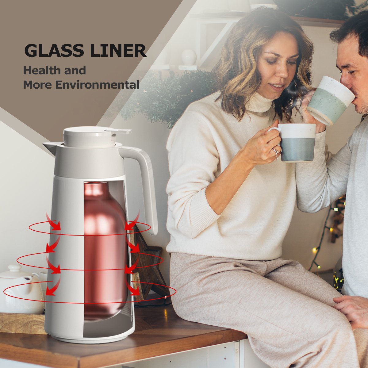 Thermal Coffee Carafe Double Walled Vacuum Thermos Vacuum Flask Coffee Pot Stainless Steel Metal Pot