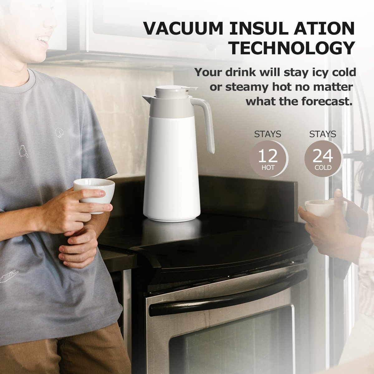 Thermal Coffee Carafe Double Walled Vacuum Thermos Vacuum Flask Coffee Pot Stainless Steel Metal Pot