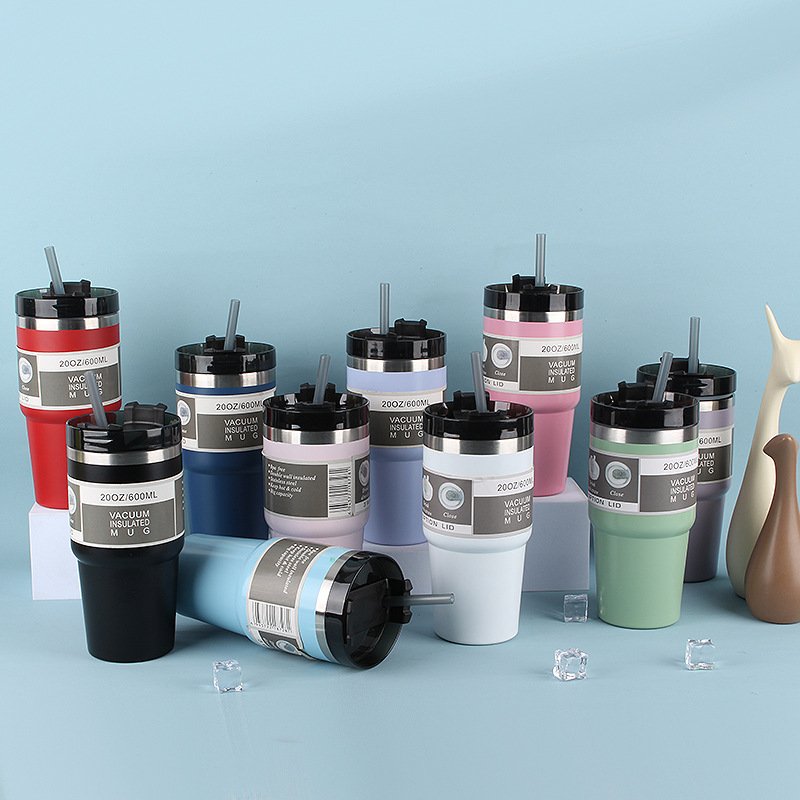 20 oz Double Layer 304 Stainless Steel Car Mug Portable Thermos Coffee Mug Dual-Wall Insulated Drinkware