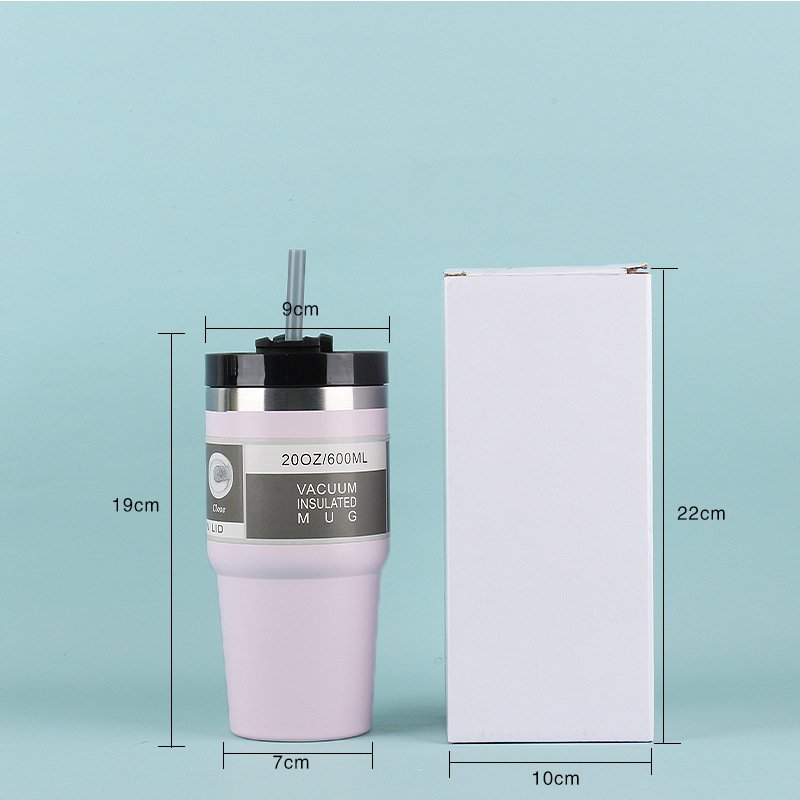 20 oz Double Layer 304 Stainless Steel Car Mug Portable Thermos Coffee Mug Dual-Wall Insulated Drinkware