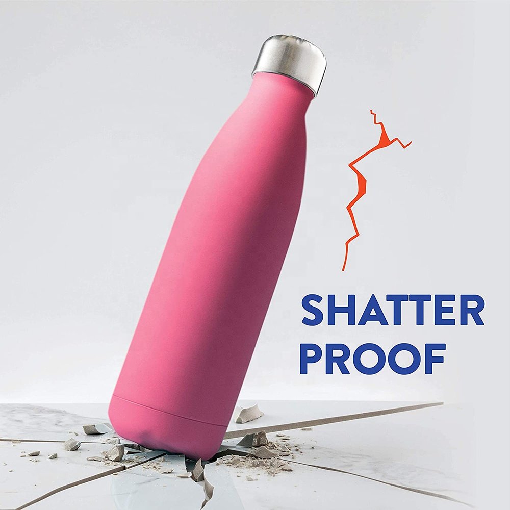 Thermal Vacuum Flask 0.5L 17oz Custom Cola Shaped 18/8 Stainless Steel Water Bottles for Outdoor Sports