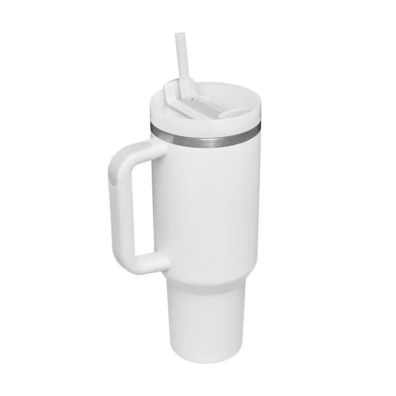 18/8 Stainless Steel Travel Mug 40oz Insulated Handle Tumbler with Lids and Straw Coffee Cup with Lid and Straw