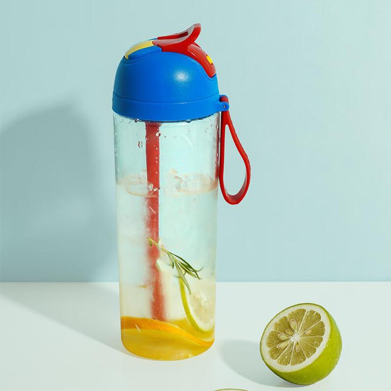 High Quality Portable Plastic Water Bottle With Straw BPA Free Clear Sports Bottles With Strap Custom Logo New Design
