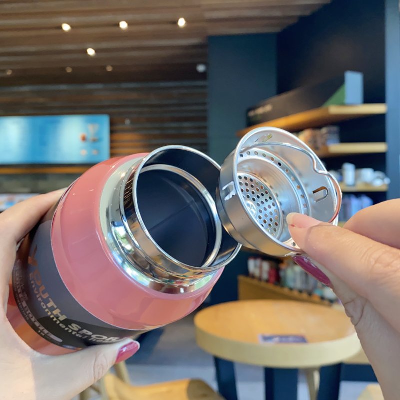 Customized Logo 650ml 1000ml Sports Stainless Steel Water Bottle Vacuum Flask With Handle Strainer