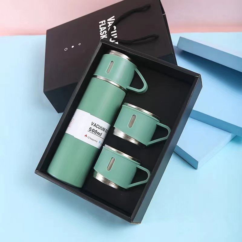 304 Double Stainless Steel Vacuum Flask Gift Set Thermos Bottle Insulated Travel Business Trip car Water Bottle For Men