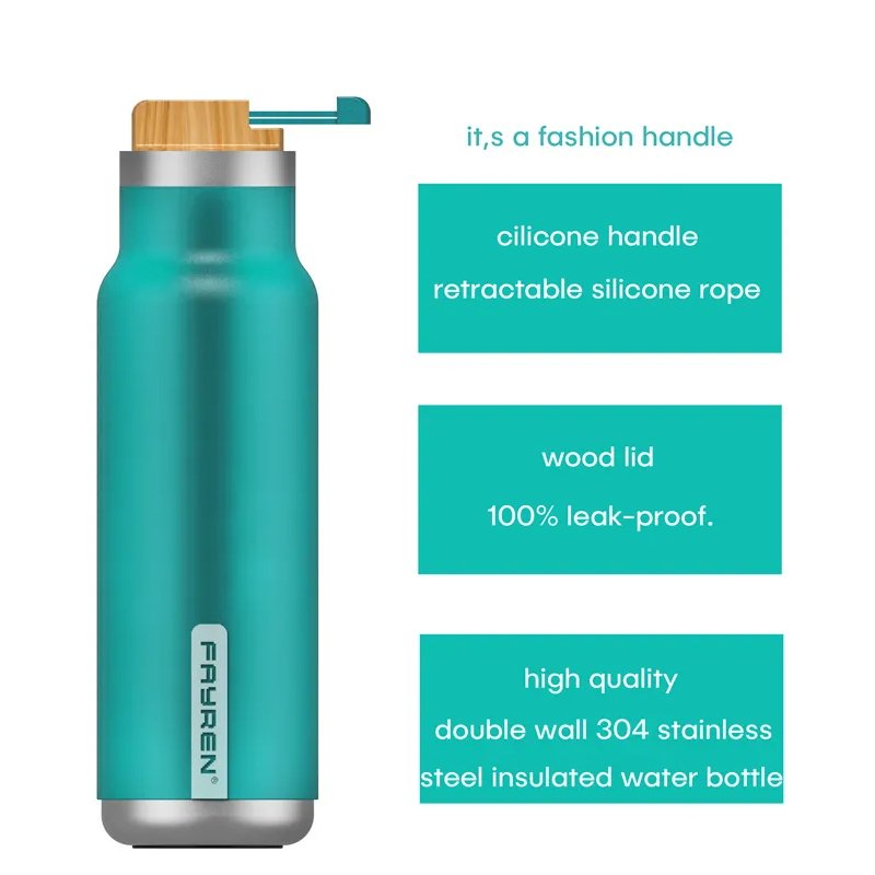 Customized Logos BPA Free Wide Mouth Leakproof Water Bottle Vacuum Insulated Thermos Flask with Lid Stainless Steel Modern Walls