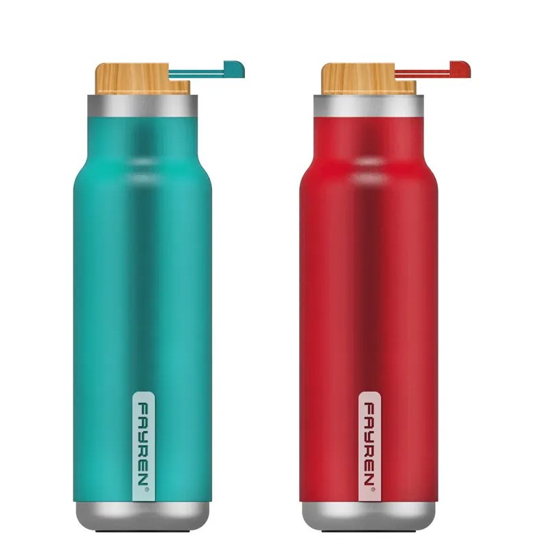Customized Logos BPA Free Wide Mouth Leakproof Water Bottle Vacuum Insulated Thermos Flask with Lid Stainless Steel Modern Walls