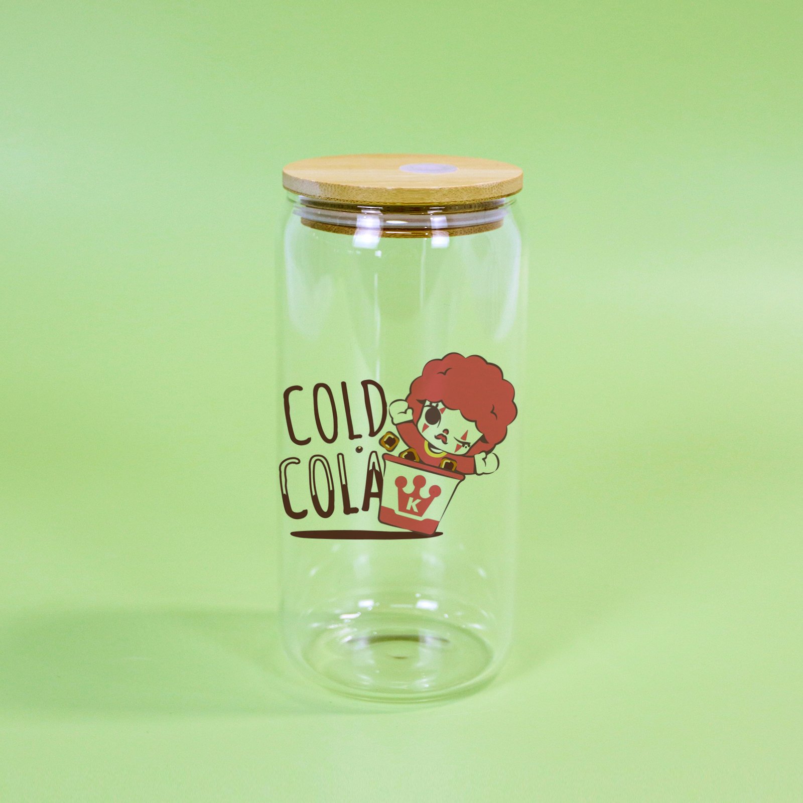 Drinking Glass 16oz Beer Can Shaped Soda Glass Cups Tumbler mug with Bamboo Lids and Glass Straw