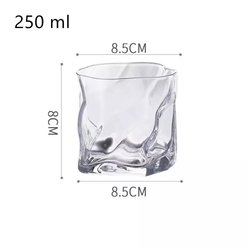New whiskey glass creative juice cup drinking glass 180ml 250ml beer mug irregular water glass