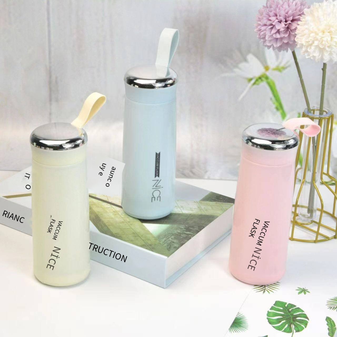 Stylish Cute Eco-Friendly Water Bottle with Infuser Portable Vacuum Cup for Children Adults Perfect Back to School Gift Mug