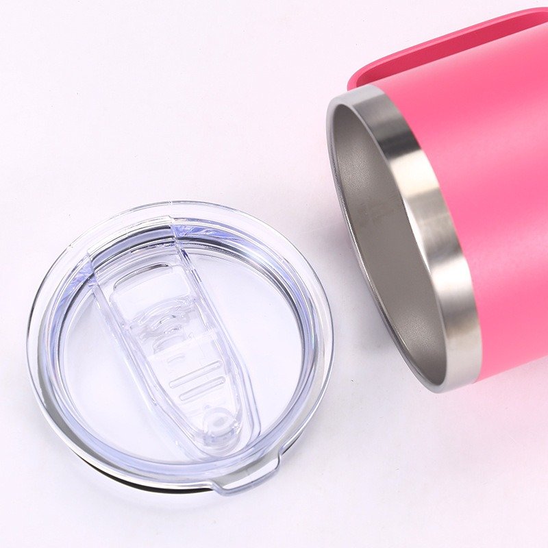 Popular 12oz Sublimed Stainless Steel Office Water Cup Simple Wide Mouth Thermos Mug With Handle