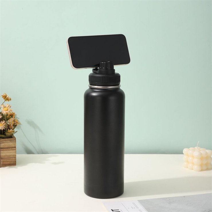 Grey 32oz drink bottle magnetic lid water bottle stainless steel termos thermal custom water bottle sport