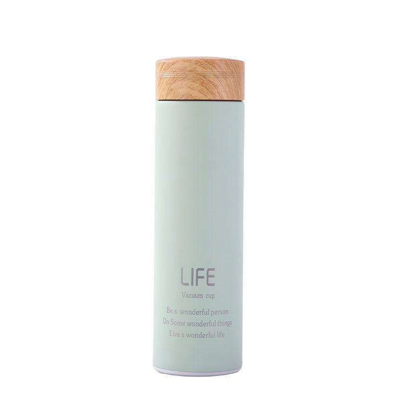FX Factory Wholesale double wall stainless steel tumbler travel bottles wooden lids water bottle eco friendly 500ml Bottle