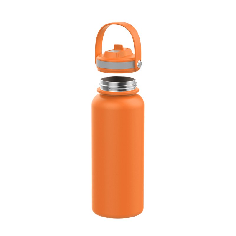 900ml 30oz Custom Logo Double Wall Stainless Steel Sports Water Bottle With Straw