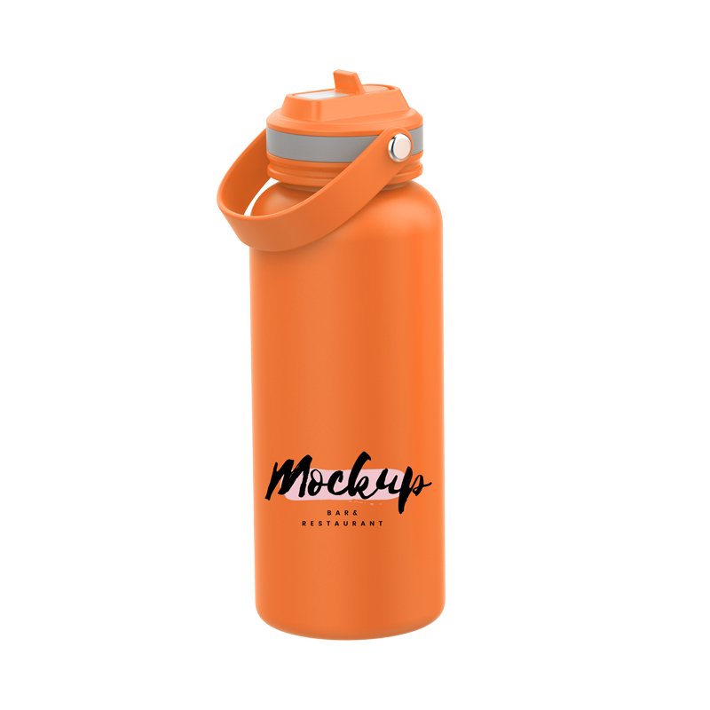 900ml 30oz Custom Logo Double Wall Stainless Steel Sports Water Bottle With Straw