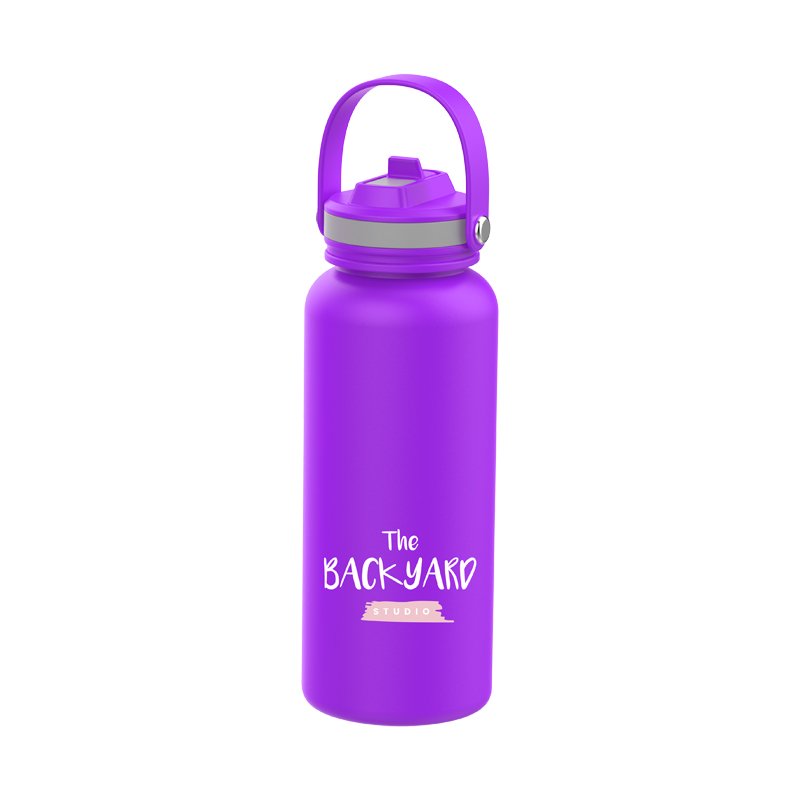 900ml 30oz Custom Logo Double Wall Stainless Steel Sports Water Bottle With Straw