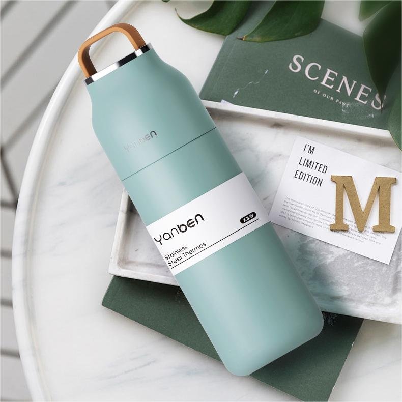 Drink Thermal 350ml Stainless Steel Vacuum Flask Thermos Water Bottles Coffee Mugs Tumbler Cups Handle Wholesale Bulk