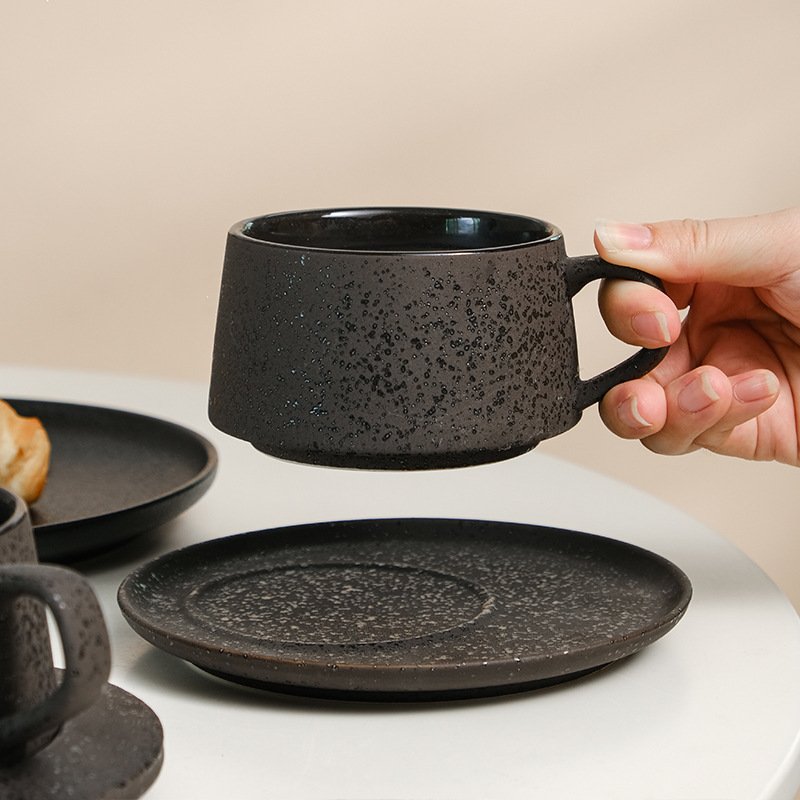 Office Coffee Cup Set Japanese Stoneware Vintage Cappuccino Mug