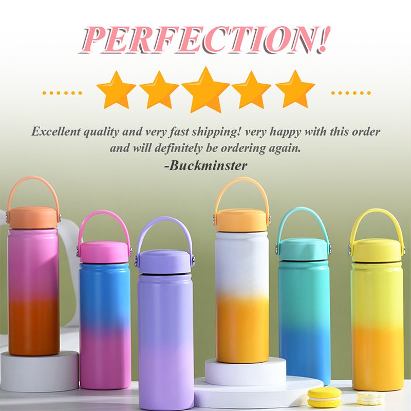 Custom Logo 17oz Double wall 304 stainless steel outdoor sport water bottle reusable vacuum flask water bottle with bamboo lid