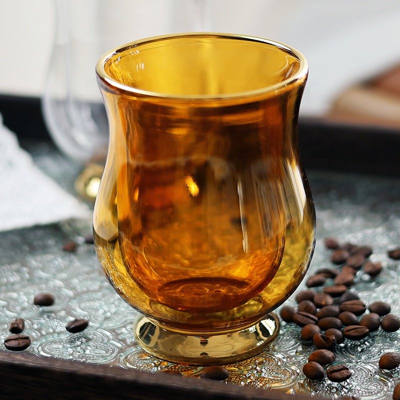 Handmade High Borosilicate Double Wall Glass Coffee or Tea Cups Insulated 300ml Coffee Mugs
