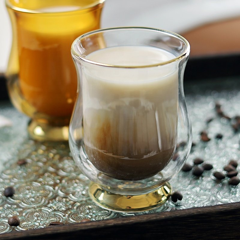Handmade High Borosilicate Double Wall Glass Coffee or Tea Cups Insulated 300ml Coffee Mugs