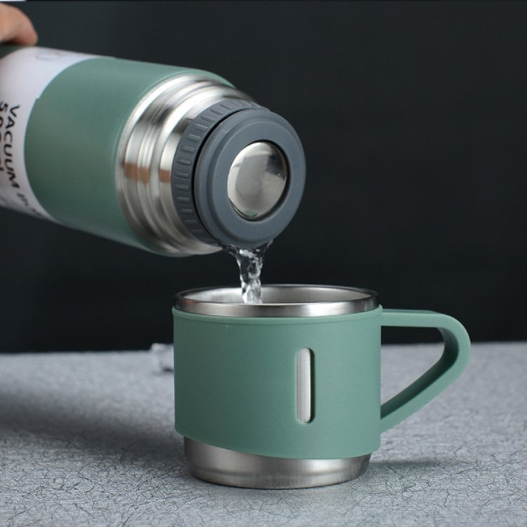 Good Quality Water Bottle Thermal Black Big 3pcs Thermo Vacuum Flask Set For Coffee