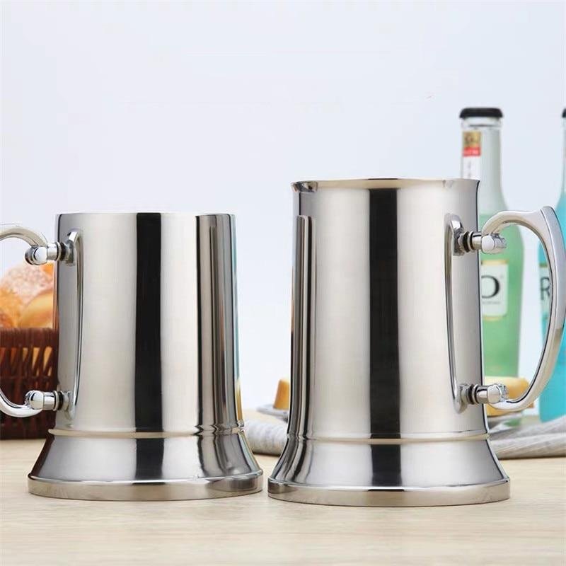 Custom Logo Color Wholesale 450ml Stainless Steel Double Wall Beer Stein Mug with Handle