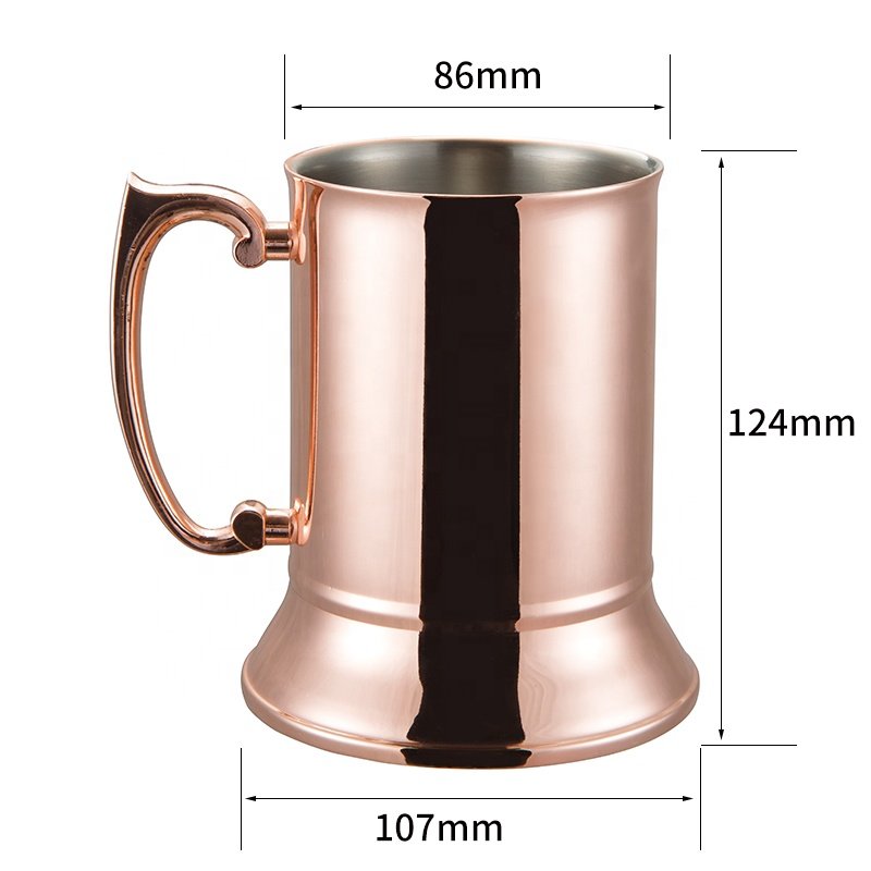 Custom Logo Color Wholesale 450ml Stainless Steel Double Wall Beer Stein Mug with Handle