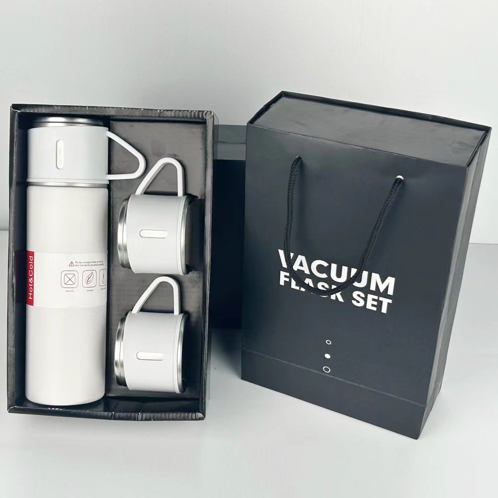Business Tea Gift Cup Set 500ml New Stainless Steel Thermos with Three-Cover Custom Logo Printing Vacuum Flasks & Thermoses