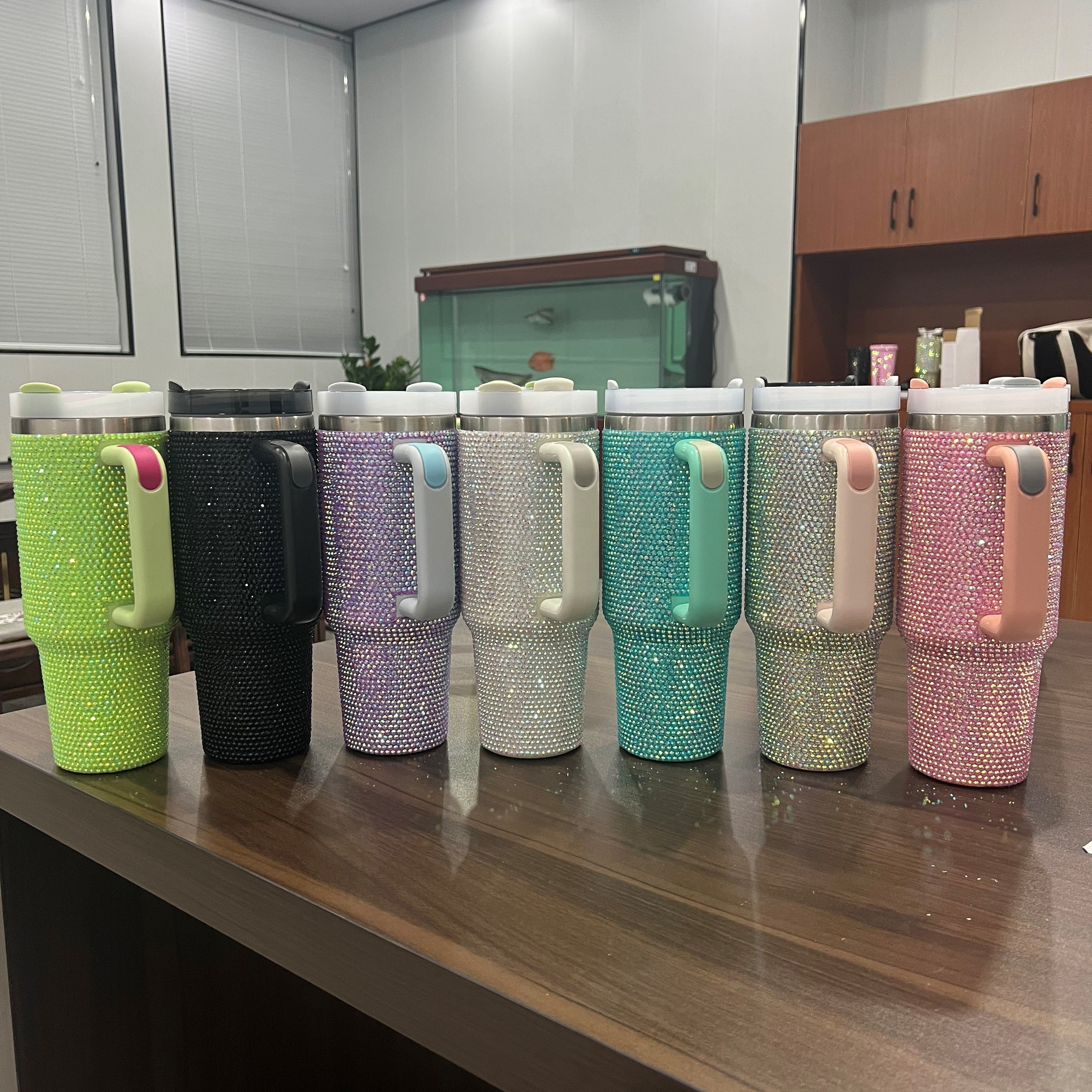 New product ideas 2023 Gifts 40oz Rhinestone Bling Tumbler stainless steel tumbler with handle 40 OZ bling tumbler Cup