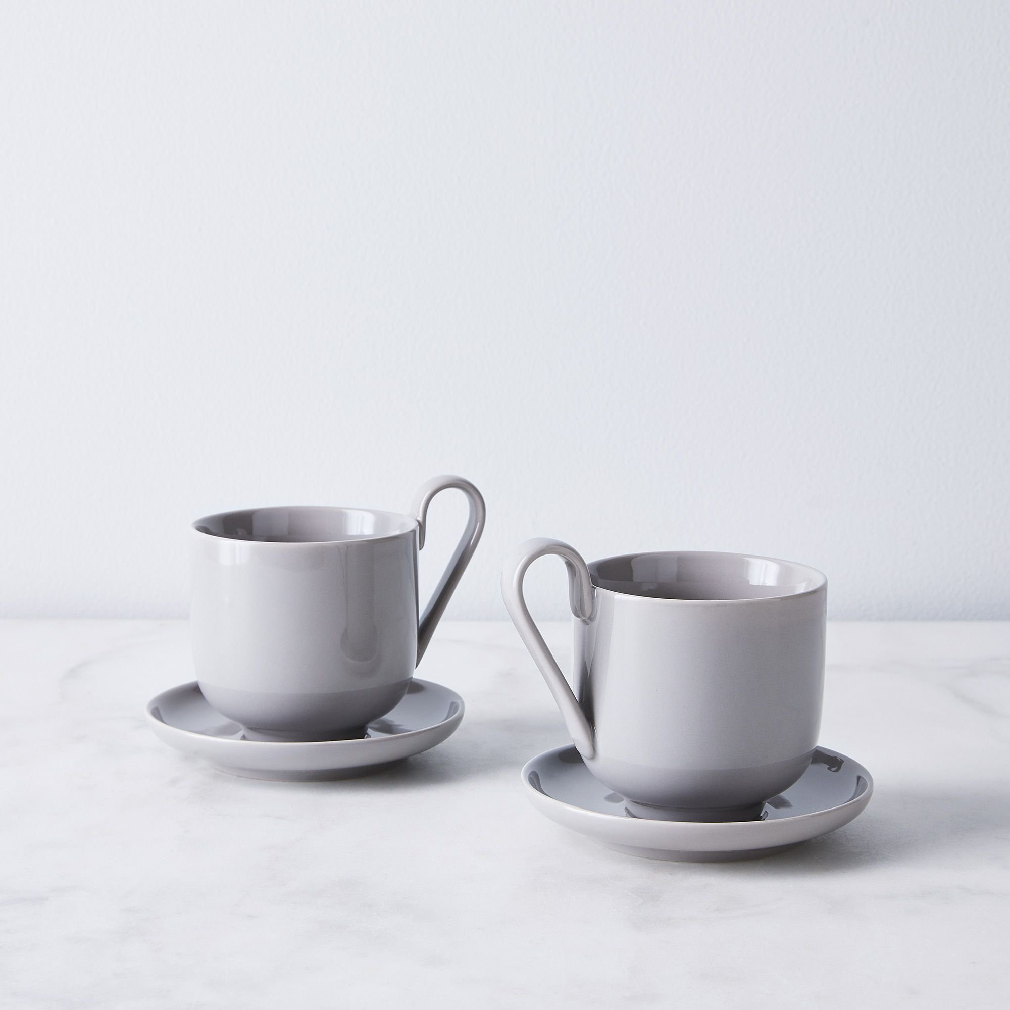 Minimalism nordic style glossy modern porcelain tea set wholesale ceramic milk cappuccino espresso cups coffee mug with saucer