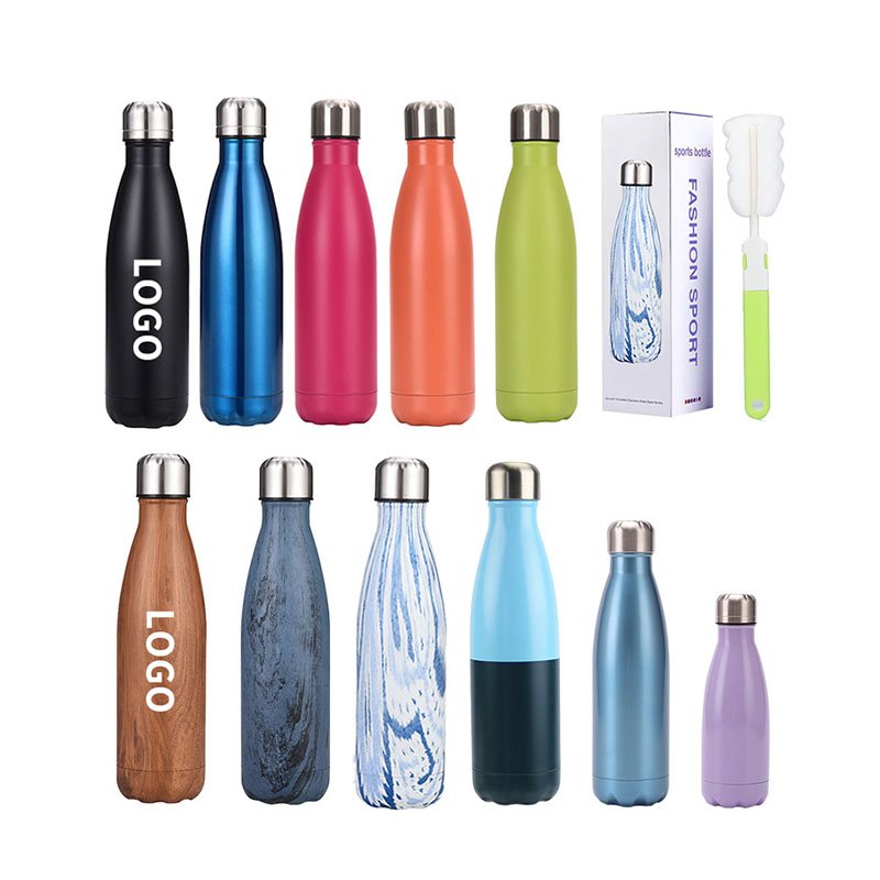 Top Sale 500ml Customized Portable Sports Stainless Steel Water Bottle, Vacuum Flask Cola Shape Fitness Water Bottle
