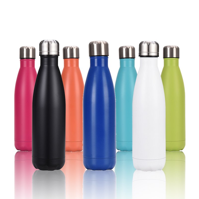 Top Sale 500ml Customized Portable Sports Stainless Steel Water Bottle, Vacuum Flask Cola Shape Fitness Water Bottle
