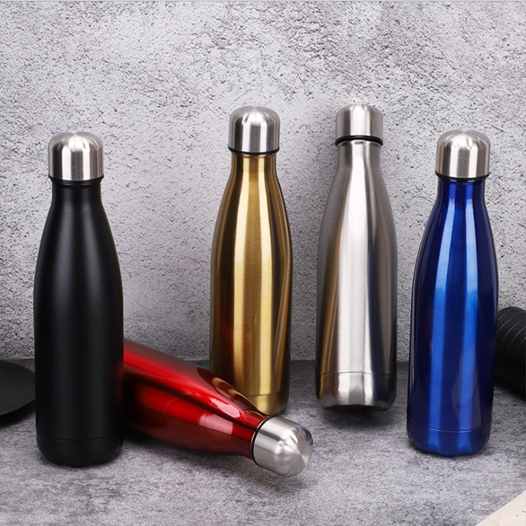 Top Sale 500ml Customized Portable Sports Stainless Steel Water Bottle, Vacuum Flask Cola Shape Fitness Water Bottle