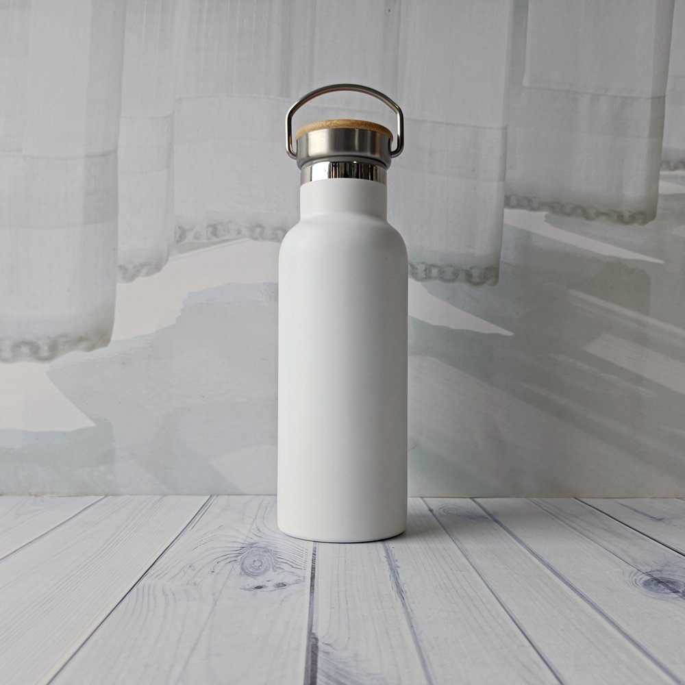 Wholesale Thermal Bottle 500ML Double Wall Stainless Steel Water Bottle Thermoses Vacuum Flask With Bamboo Lid