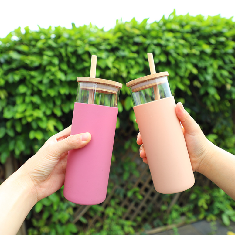 20oz 30oz 40oz wholesale bulk custom rainbow travel bamboo glass sublimation water coffee tumbler cup bottle mug with straw
