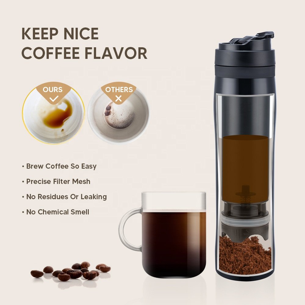 High quality custom stainless steel heated french press coffee mugs french press coffee maker